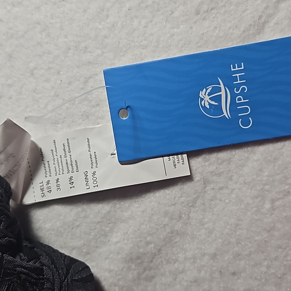 Cupshe  Swimwear Top Scalloped Bralette  Black Small - Picture 7 of 8